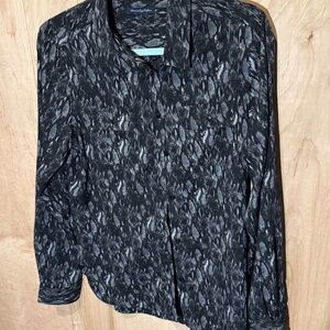American Eagle Women's M Animal Print Shirt Black & Grey